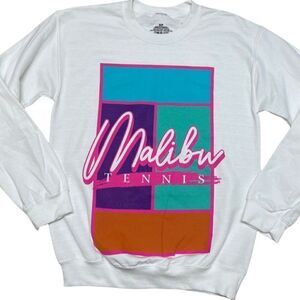 Malibu Tennis Club Sweatshirt WMNS M Colorful Barbie Sporty, Pullover Colorblock